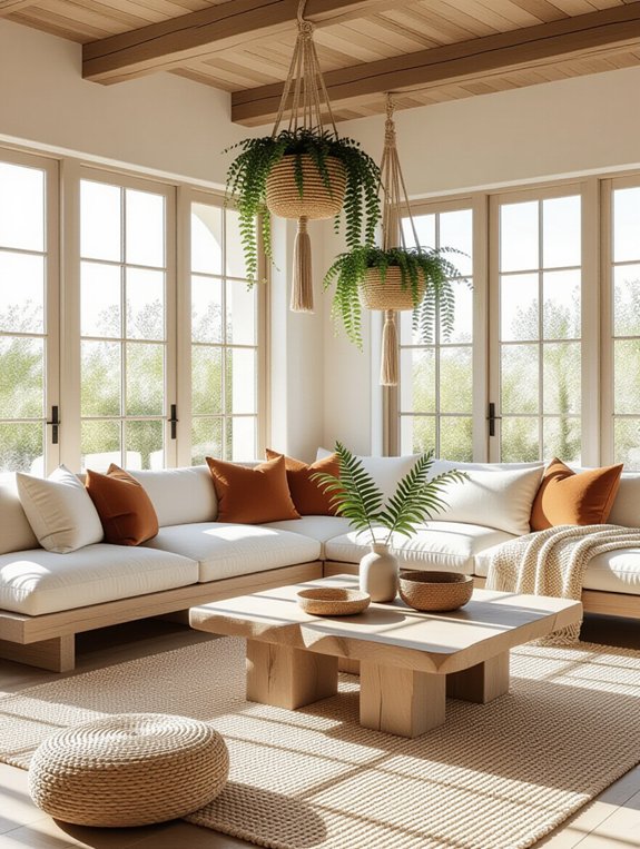 airy light filled boho living