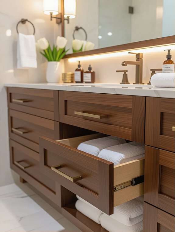 ample organized drawer storage
