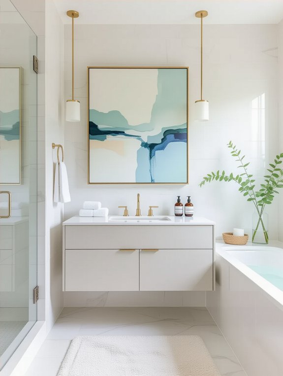 art enhances bathroom height