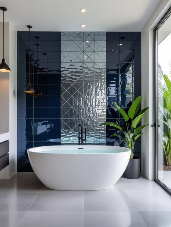 artistic bathroom tile displays