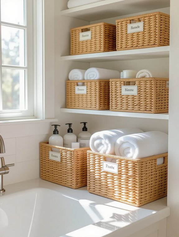baskets for organized under sink storage