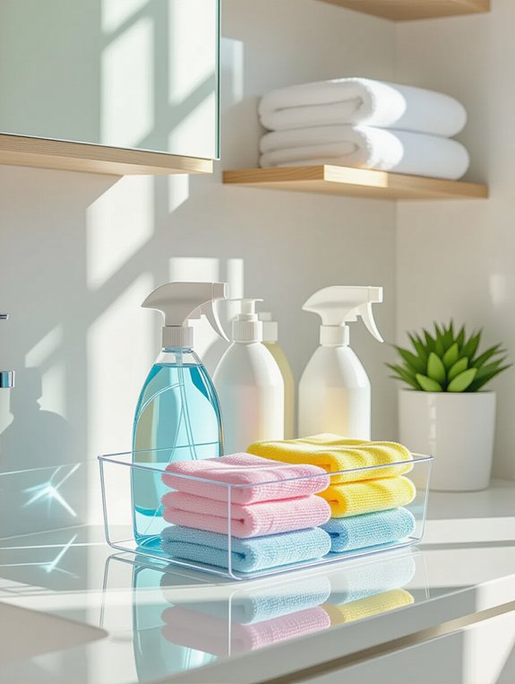 bathroom cleaning supply caddy