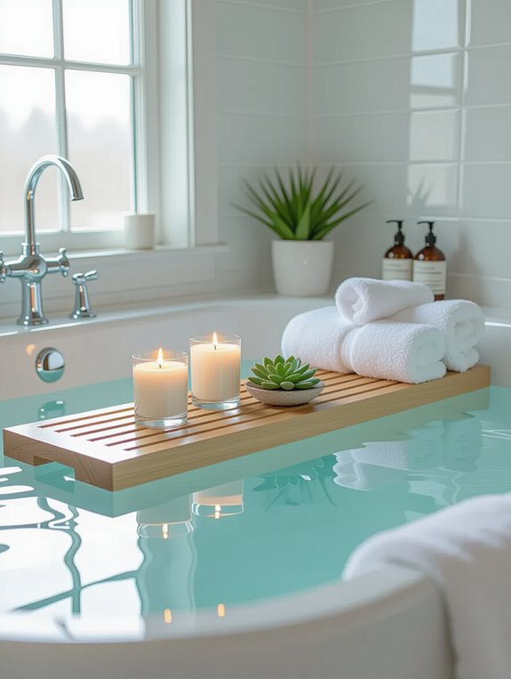bathtub tray for relaxation