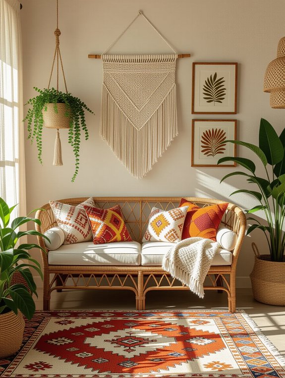 bohemian living room transformation