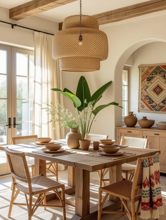 boho dining room lighting