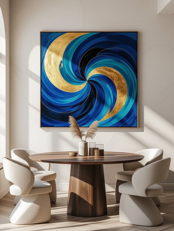 bold abstract dining decor