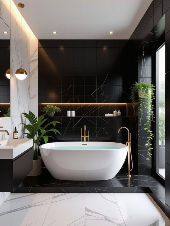 bold black bathroom design