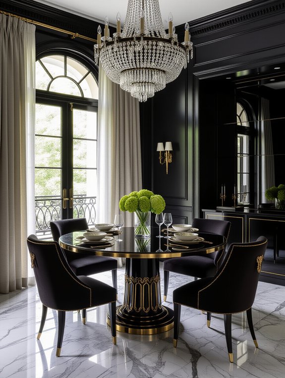 bold black dining elegance