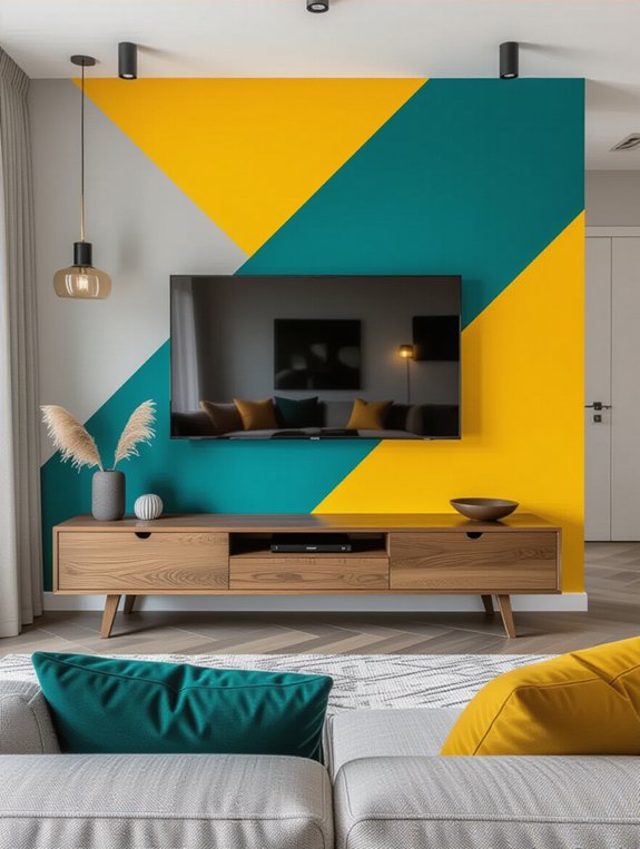 bold color blocked walls
