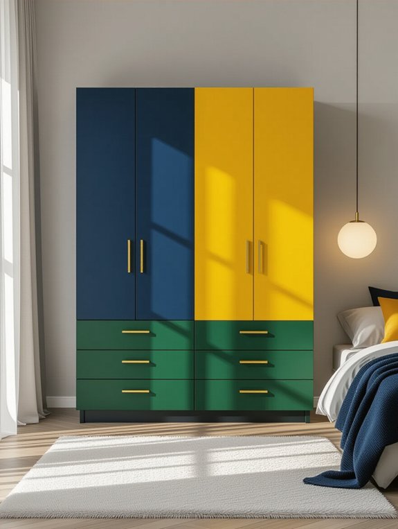 bold color blocked wardrobes