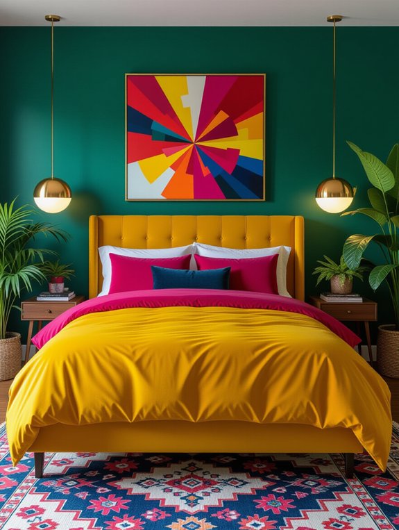 bold colors energize bedroom