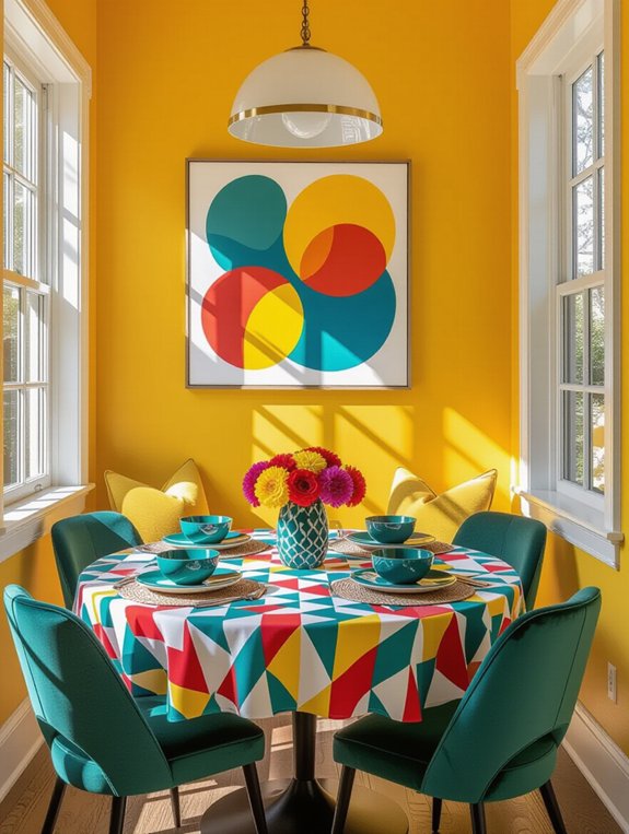 bold colors enhance dining