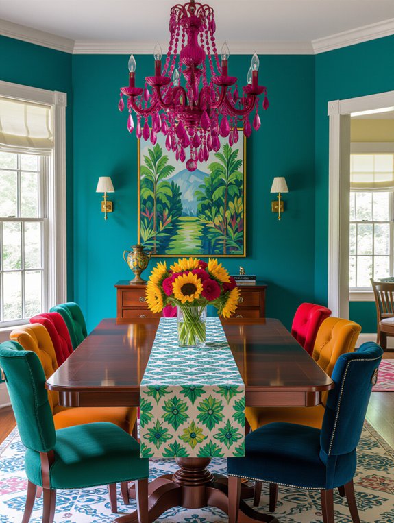 bold colors enhance dining