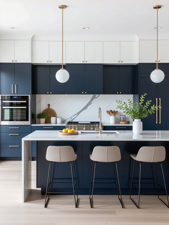 bold contrast in cabinetry