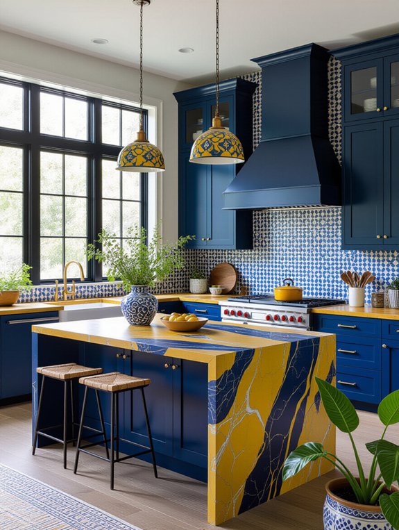 bold eclectic kitchen colors