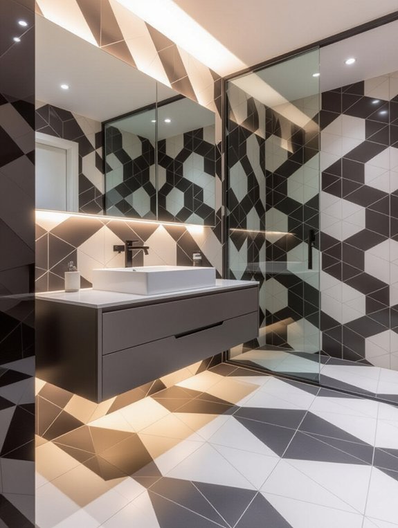 bold geometric bathroom design
