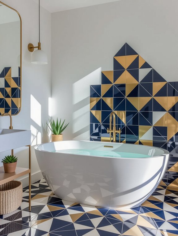 bold geometric bathroom designs