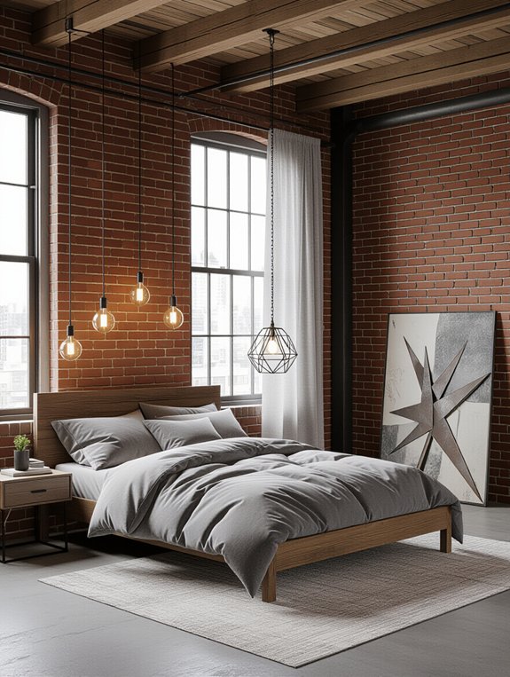 bold industrial bedroom aesthetic