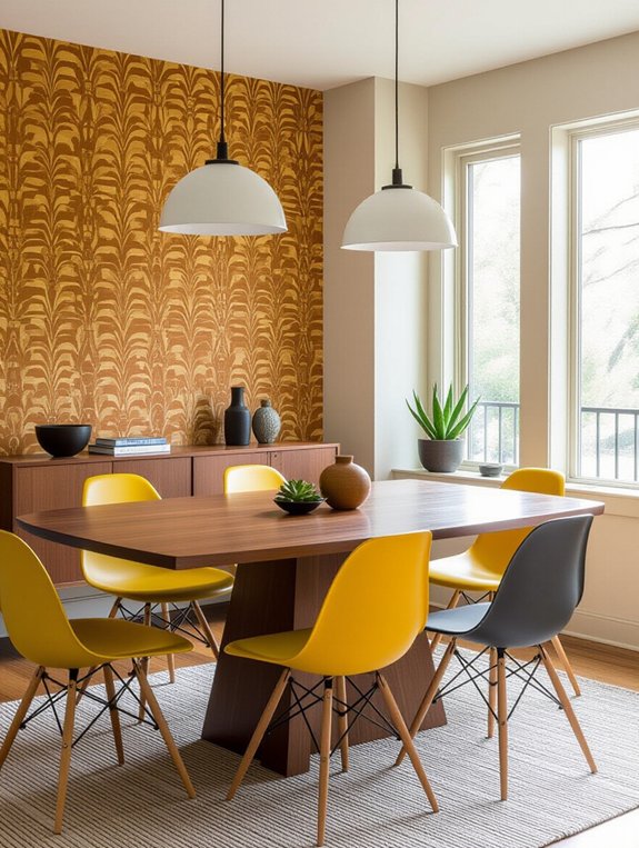 bold mid century modern dining