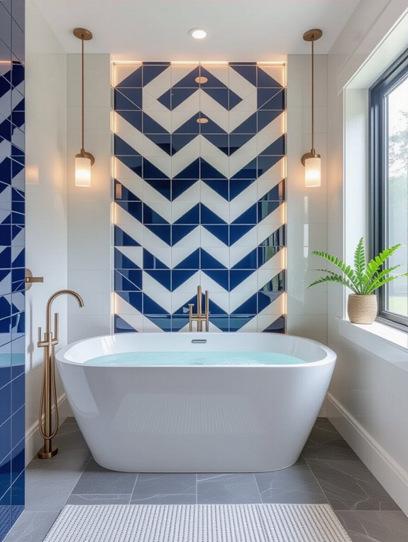 bold patterns enhance bathrooms