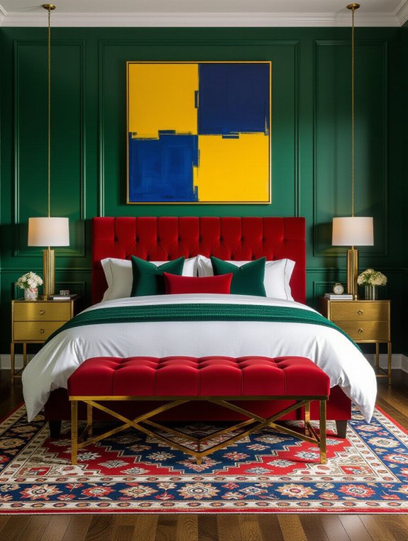 bold vibrant bedroom design
