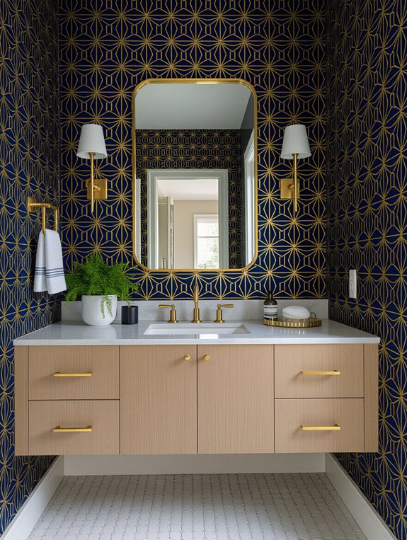 bold wallpaper for bathrooms