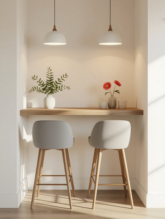 breakfast bar with stools