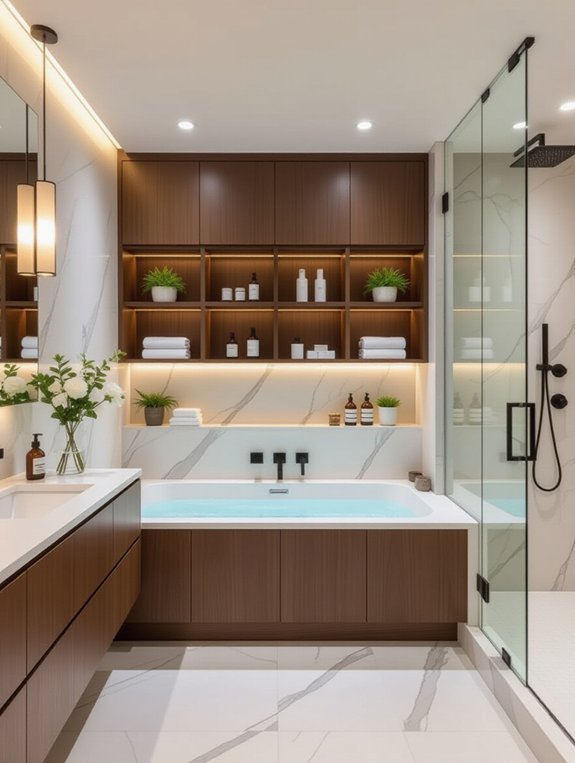 built in bathroom storage solutions