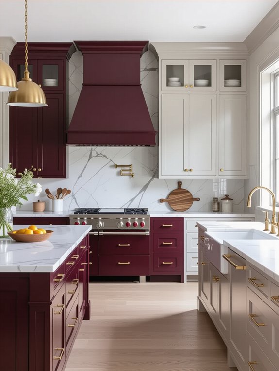 burgundy and gray harmony