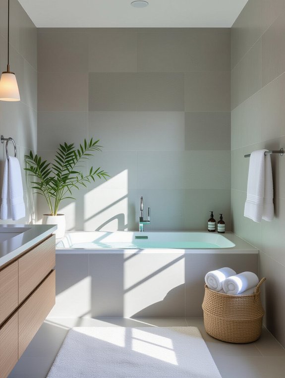 calming gray bathroom oasis