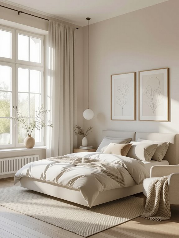 calming minimalist bedroom design