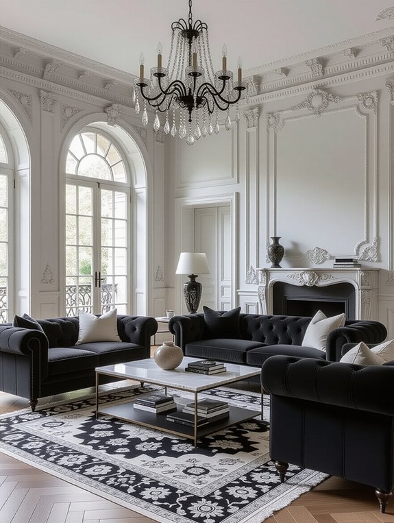 chic black and white decor