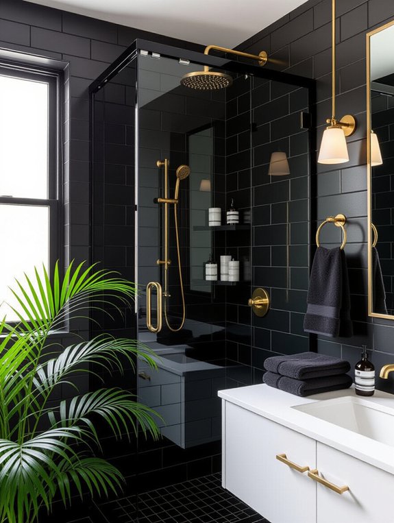 chic black shower enclosures