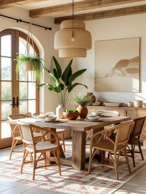 chic bohemian dining design
