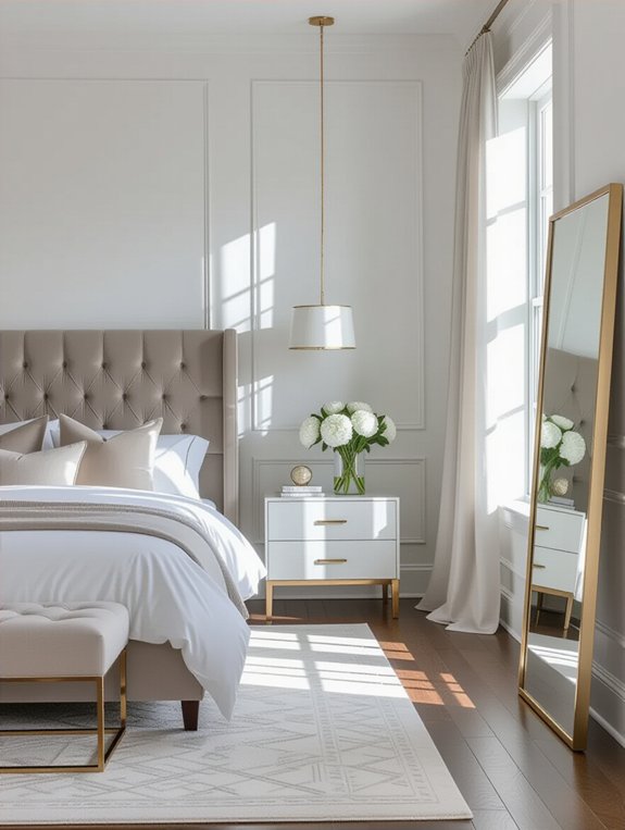chic monochrome bedroom retreat