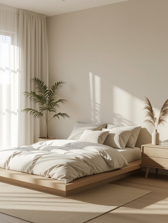 clutter free bedroom promotes tranquility