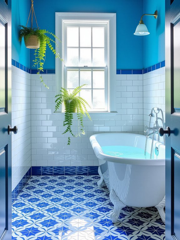 colored grout enhances design