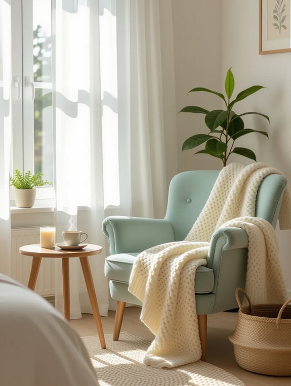 comfortable relaxation corner setup