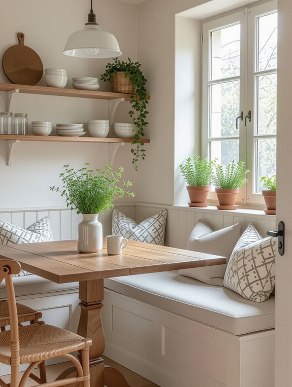 cozy banquette seating nook