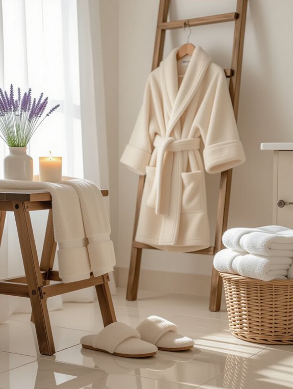 cozy bathrobes and slippers