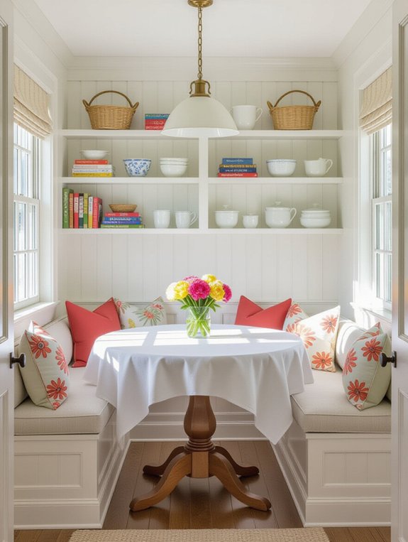 cozy breakfast nook setup