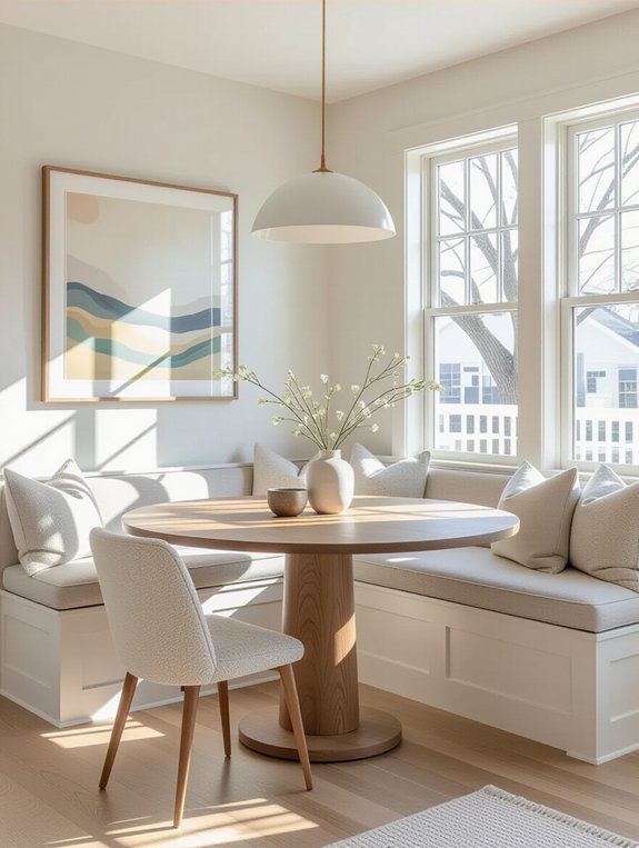 cozy built in bench dining