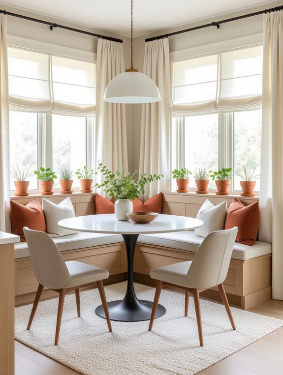 cozy built in bench seating