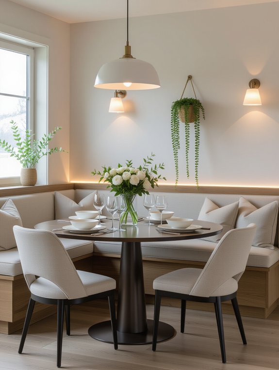 cozy built in bench seating