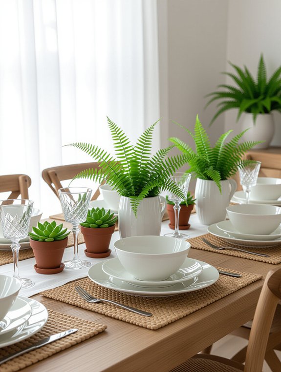 cozy dining with greenery