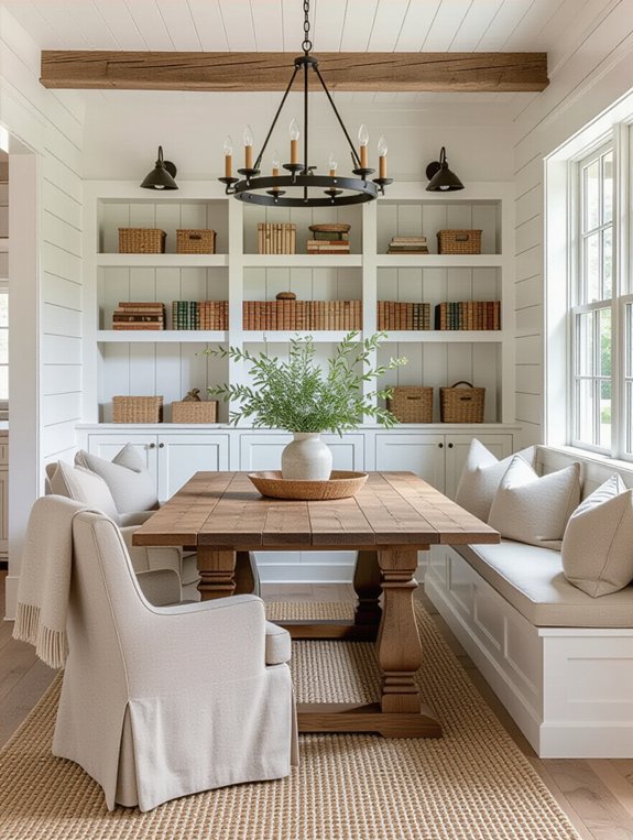 cozy farmhouse reading nook