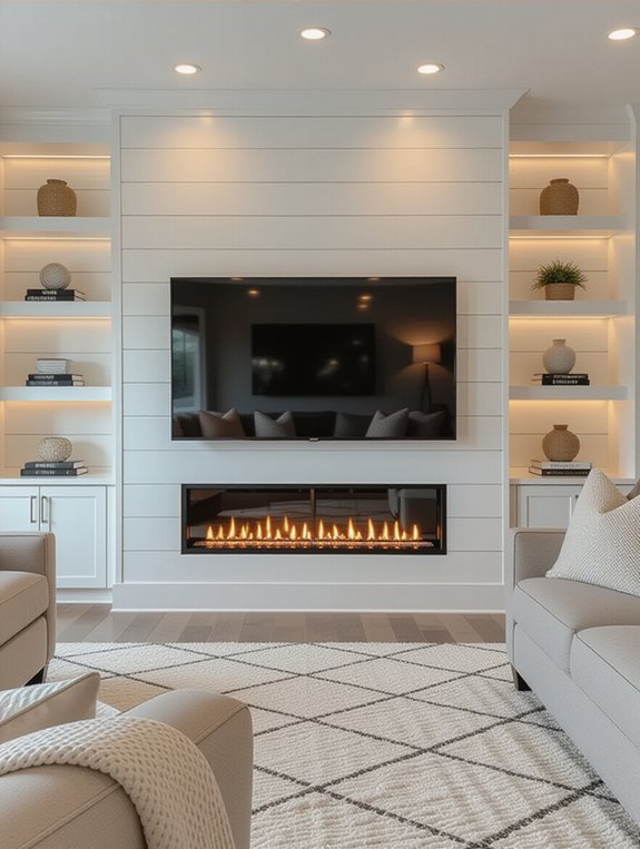 cozy faux fireplace setup