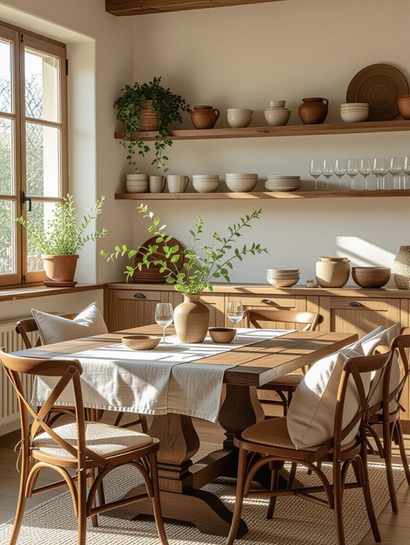 cozy open shelving display