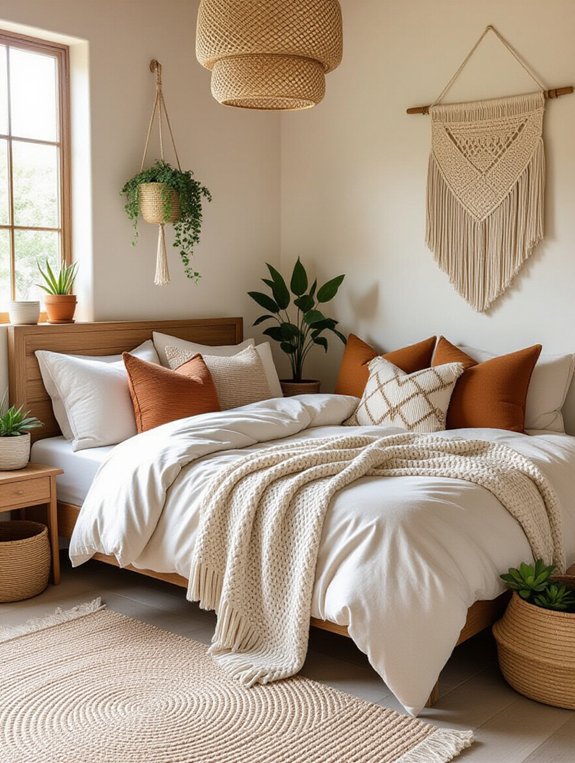 cozy pillows and throws