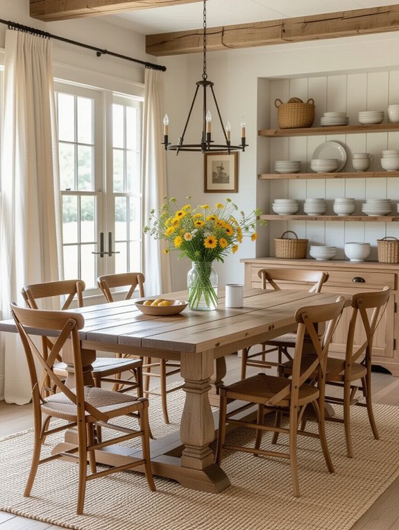 cozy rustic farmhouse dining